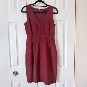 JCrew - Elegant Wool Sleeveless Dress - Burgundy - Size 4